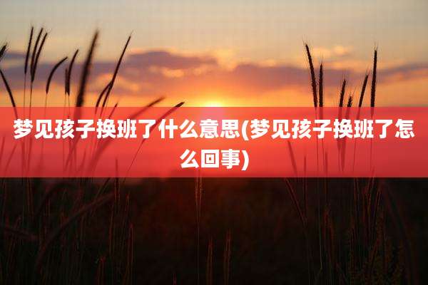 梦见孩子换班了什么意思(梦见孩子换班了怎么回事)