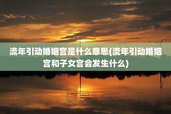 流年引动婚姻宫是什么意思(流年引动婚姻宫和子女宫会发生什么)
