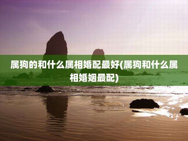 属狗的和什么属相婚配最好(属狗和什么属相婚姻最配)