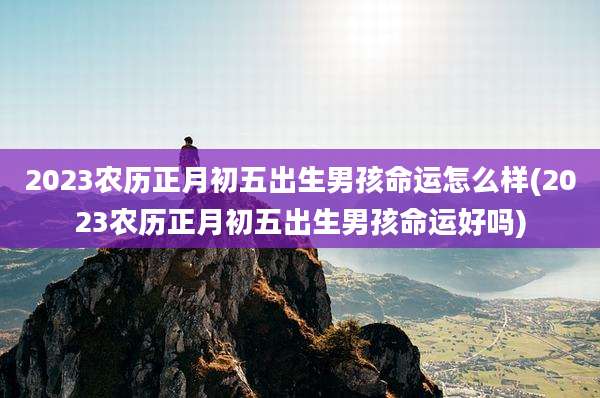 2023农历正月初五出生男孩命运怎么样(2023农历正月初五出生男孩命运好吗)