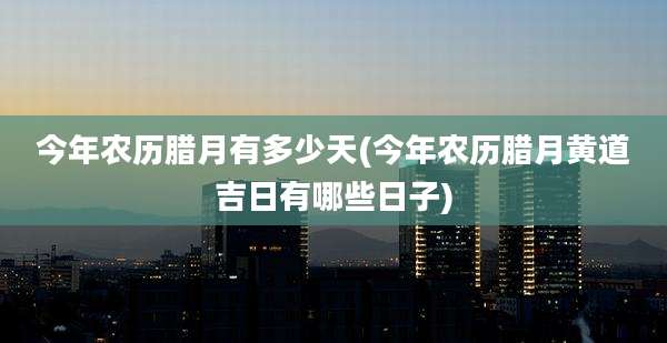 今年农历腊月有多少天(今年农历腊月黄道吉日有哪些日子)