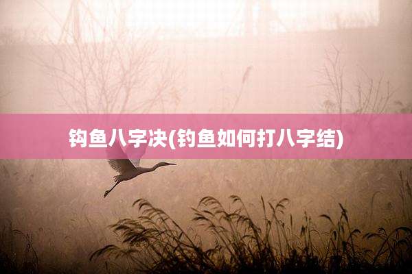 钩鱼八字决(钓鱼如何打八字结)
