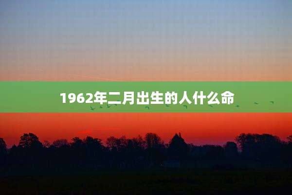1962年二月出生的人什么命