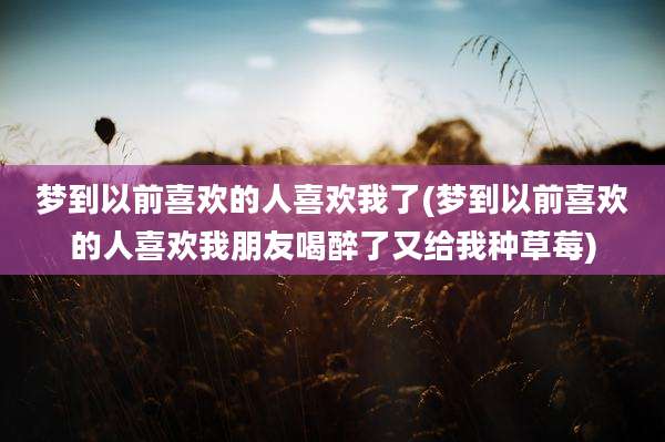 梦到以前喜欢的人喜欢我了(梦到以前喜欢的人喜欢我朋友喝醉了又给我种草莓)