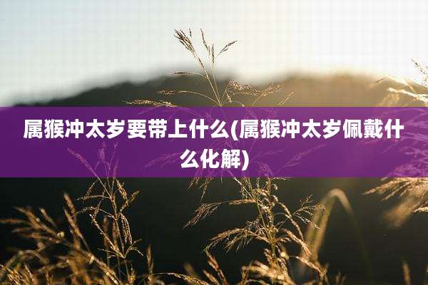 属猴冲太岁要带上什么(属猴冲太岁佩戴什么化解)
