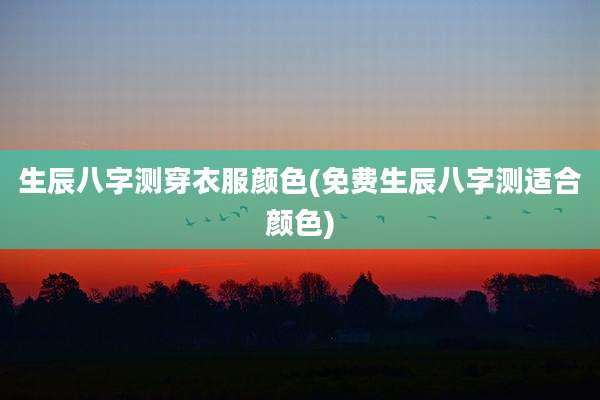 生辰八字测穿衣服颜色(免费生辰八字测适合颜色)