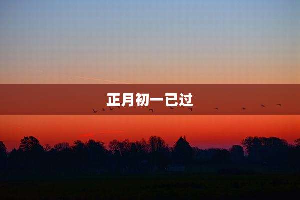 正月初一已过