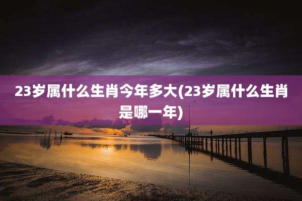 23岁属什么生肖今年多大(23岁属什么生肖是哪一年)