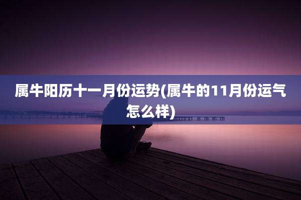属牛阳历十一月份运势(属牛的11月份运气怎么样)