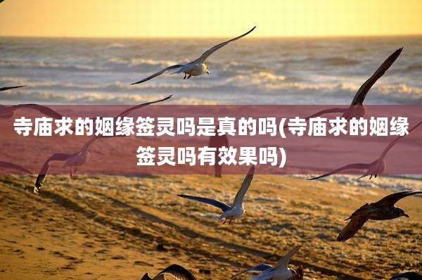 寺庙求的姻缘签灵吗是真的吗(寺庙求的姻缘签灵吗有效果吗)