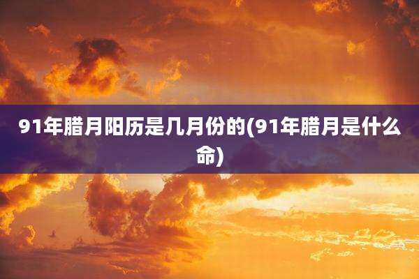 91年腊月阳历是几月份的(91年腊月是什么命)