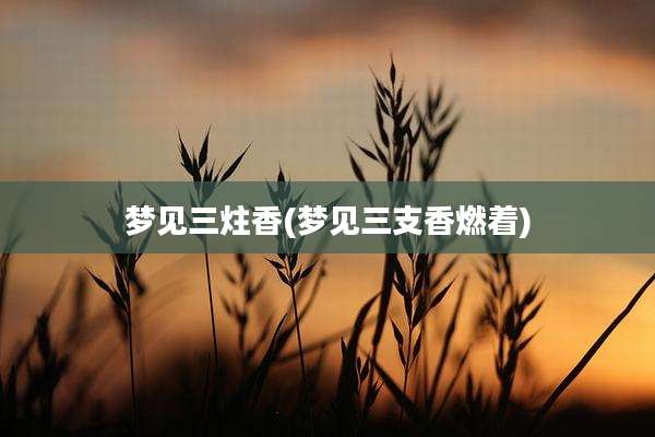 梦见三炷香(梦见三支香燃着)