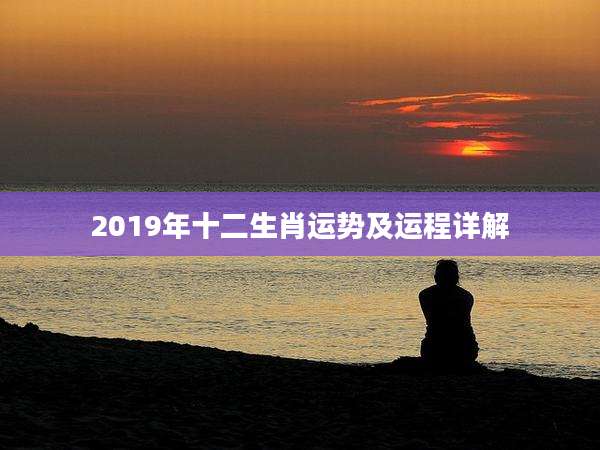 2019年十二生肖运势及运程详解