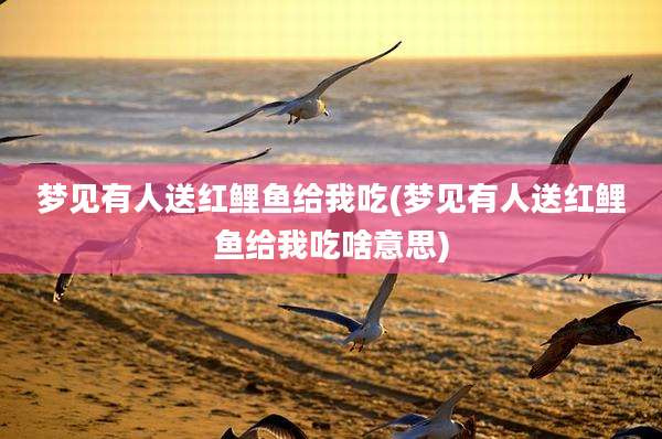 梦见有人送红鲤鱼给我吃(梦见有人送红鲤鱼给我吃啥意思)
