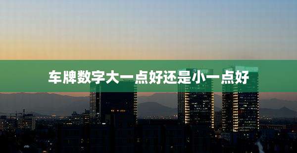 车牌数字大一点好还是小一点好