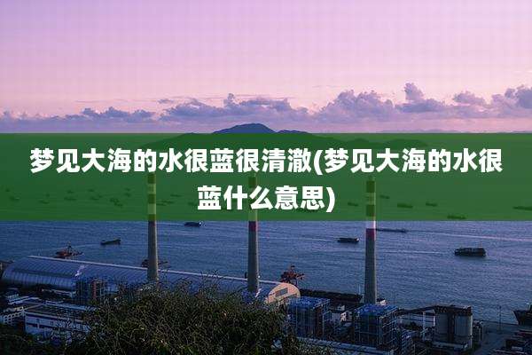 梦见大海的水很蓝很清澈(梦见大海的水很蓝什么意思)