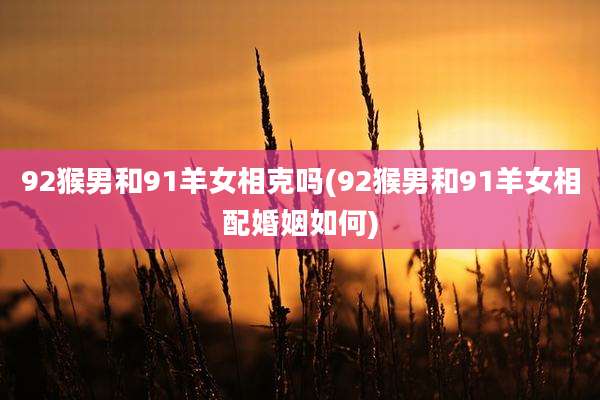 92猴男和91羊女相克吗(92猴男和91羊女相配婚姻如何)