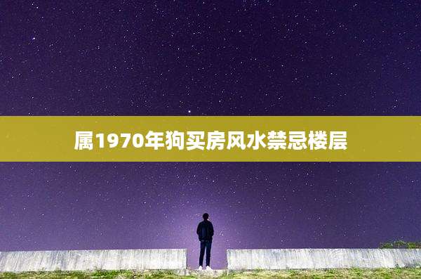 属1970年狗买房风水禁忌楼层