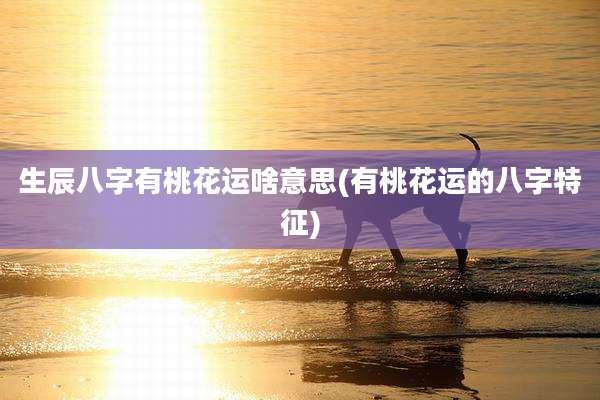 生辰八字有桃花运啥意思(有桃花运的八字特征)
