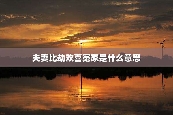 夫妻比劫欢喜冤家是什么意思