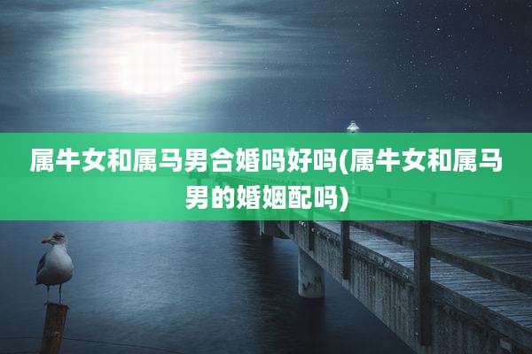 属牛女和属马男合婚吗好吗(属牛女和属马男的婚姻配吗)