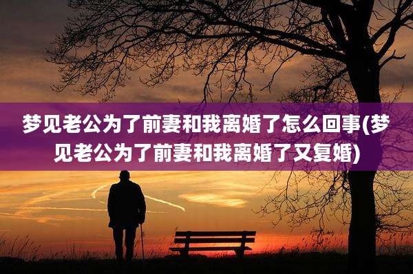 梦见老公为了前妻和我离婚了怎么回事(梦见老公为了前妻和我离婚了又复婚)