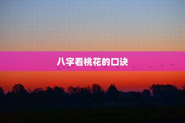 八字看桃花的口诀