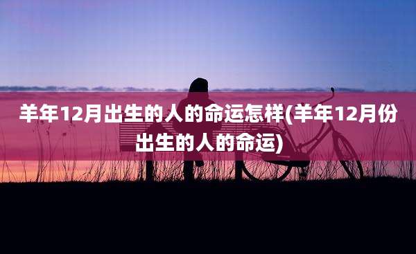羊年12月出生的人的命运怎样(羊年12月份出生的人的命运)
