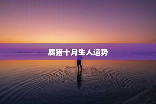 属猪十月生人运势
