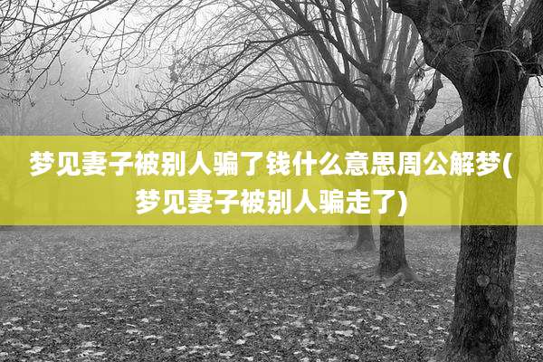 梦见妻子被别人骗了钱什么意思周公解梦(梦见妻子被别人骗走了)