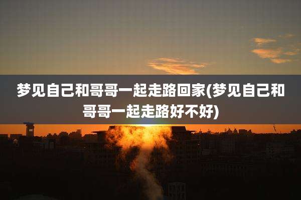 梦见自己和哥哥一起走路回家(梦见自己和哥哥一起走路好不好)