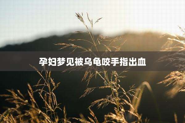 孕妇梦见被乌龟咬手指出血