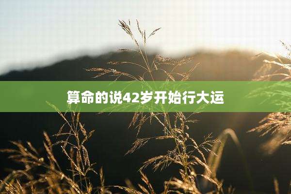 算命的说42岁开始行大运