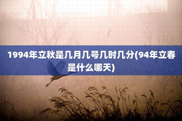1994年立秋是几月几号几时几分(94年立春是什么哪天)