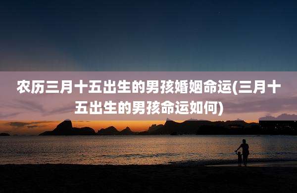 农历三月十五出生的男孩婚姻命运(三月十五出生的男孩命运如何)