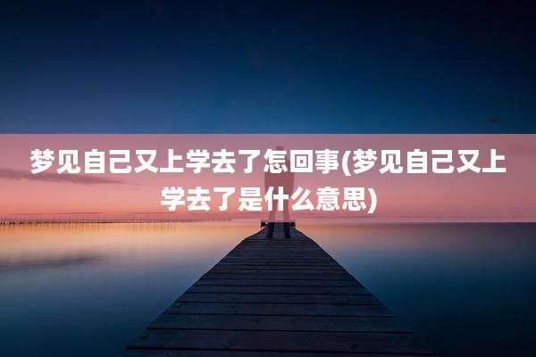 梦见自己又上学去了怎回事(梦见自己又上学去了是什么意思)