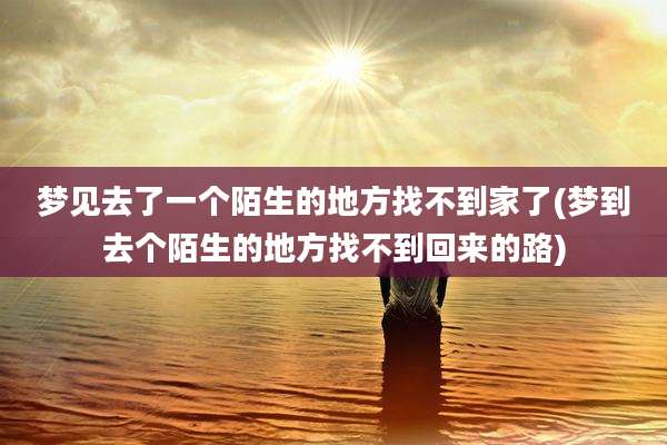 梦见去了一个陌生的地方找不到家了(梦到去个陌生的地方找不到回来的路)