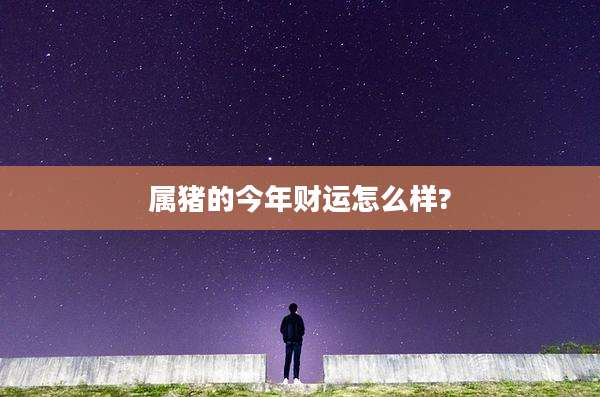 属猪的今年财运怎么样?