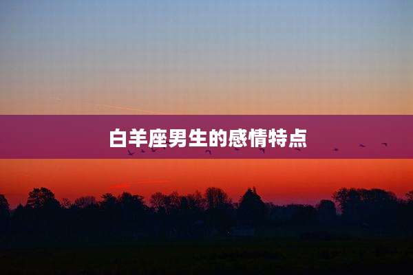 白羊座男生的感情特点