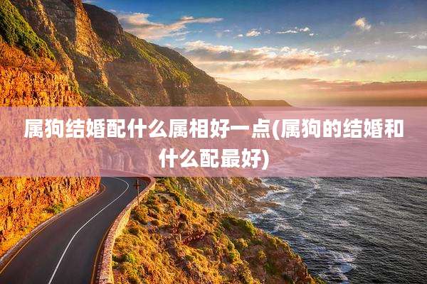 属狗结婚配什么属相好一点(属狗的结婚和什么配最好)