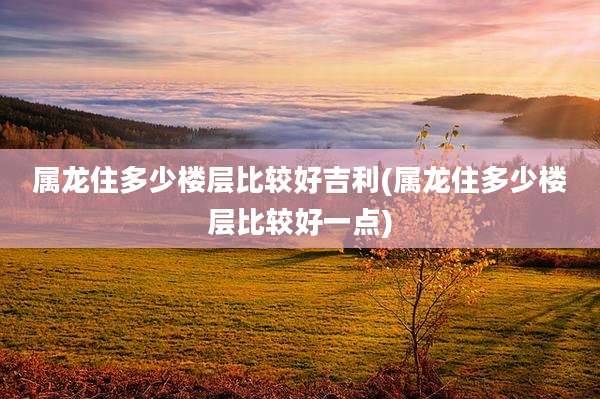 属龙住多少楼层比较好吉利(属龙住多少楼层比较好一点)