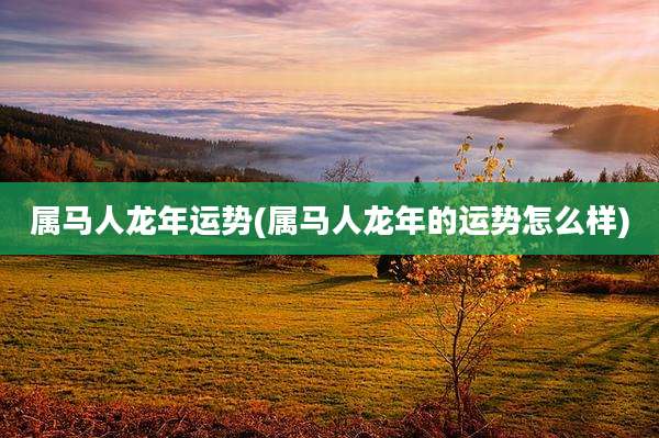 属马人龙年运势(属马人龙年的运势怎么样)