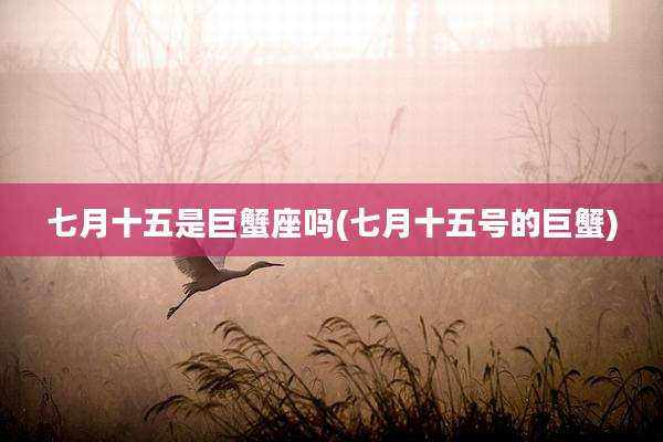 七月十五是巨蟹座吗(七月十五号的巨蟹)