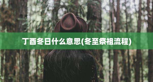 丁酉冬日什么意思(冬至祭祖流程)