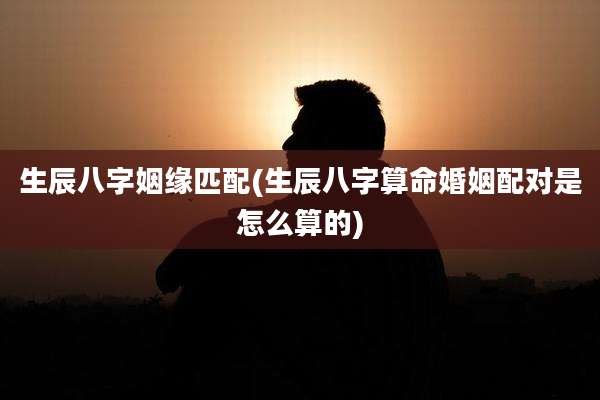 生辰八字姻缘匹配(生辰八字算命婚姻配对是怎么算的)