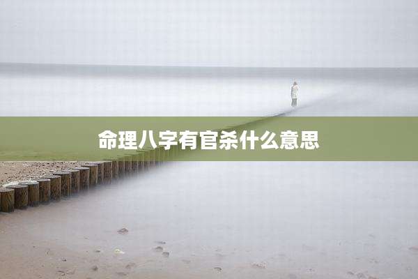 命理八字有官杀什么意思