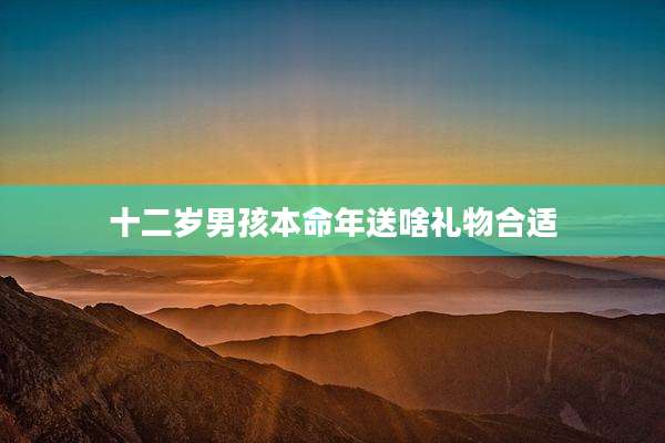 十二岁男孩本命年送啥礼物合适