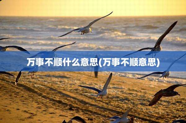 万事不顺什么意思(万事不顺意思)