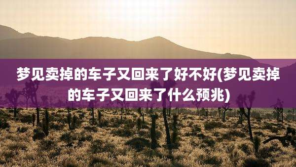 梦见卖掉的车子又回来了好不好(梦见卖掉的车子又回来了什么预兆)