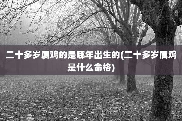 二十多岁属鸡的是哪年出生的(二十多岁属鸡是什么命格)